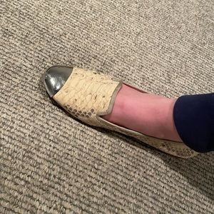 Sam Edelman size 8.5 flats silver and beige/cream